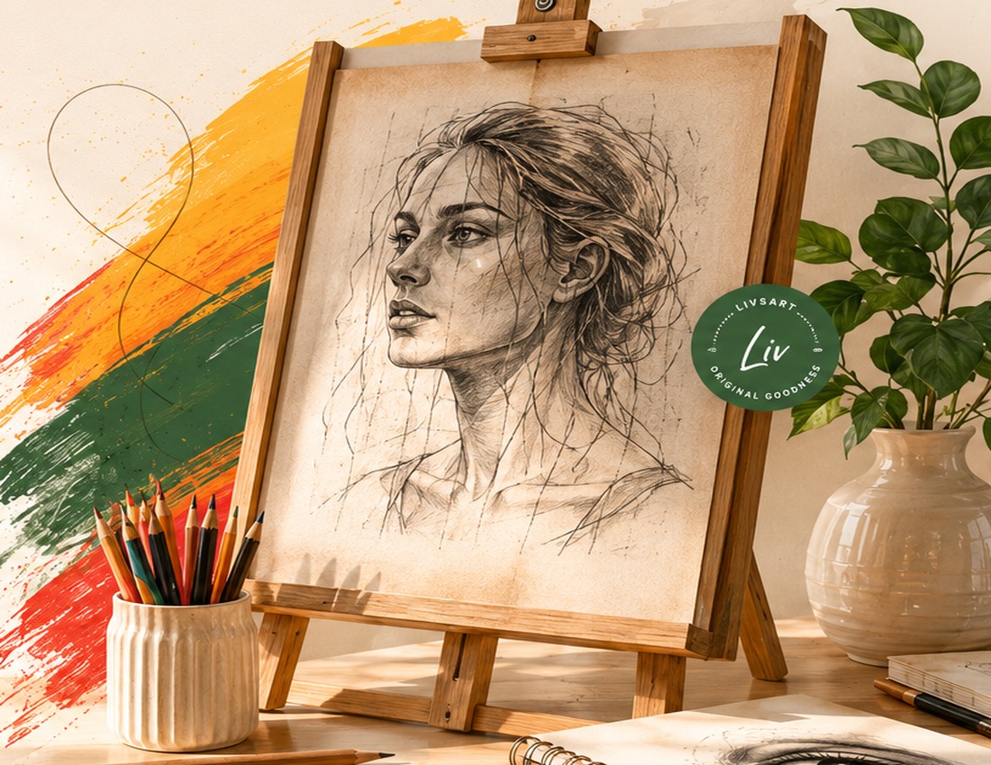 Custom artwork request preview on easel